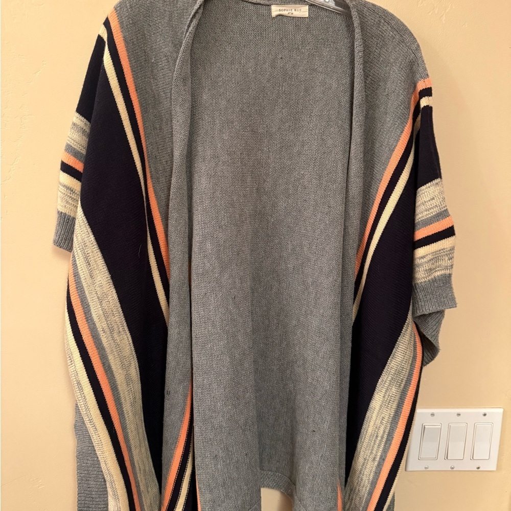 Sophie Rue Gray and Black Open Front shrug